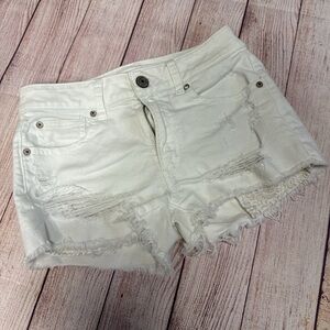 American Eagle Outfitters White Distressed Shorts